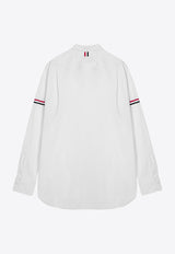 Thom Browne Oxford Grosgrain Long-Sleeved Shirt White MWL150EF0313/P_THOMB-100