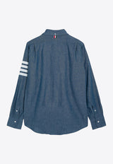 Thom Browne 4-bar Stripes Long-Sleeved Shirt Blue MWL272E00111/P_THOMB-450