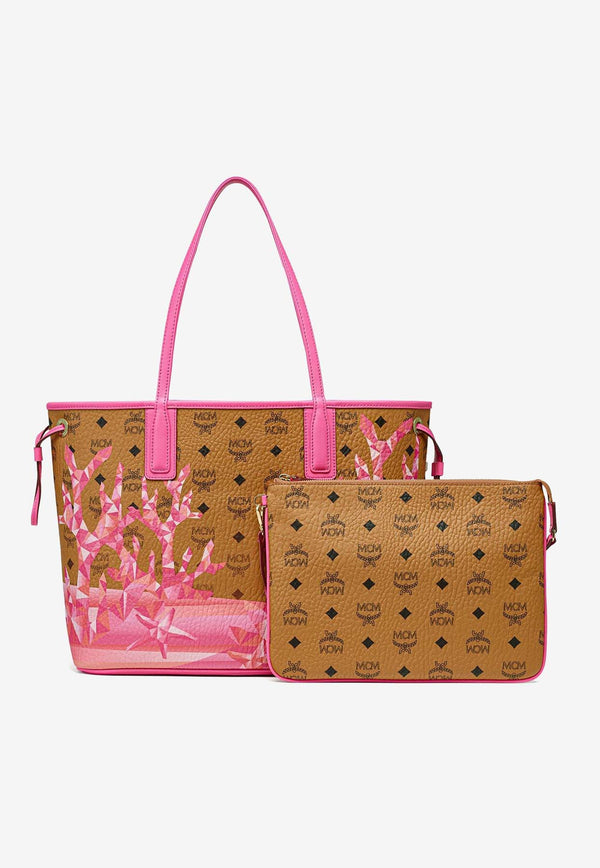 MCM Liz Cubic Coral Tote Bag Brown MWPFSLR05BROWN MULTI