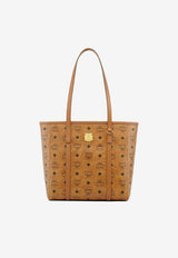 MCM Small Toni Monogram Tote Bag Brown MWPFSMT02CAMEL