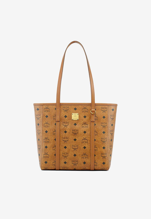 MCM Small Toni Monogram Tote Bag Brown MWPFSMT02CAMEL