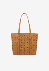 MCM Small Toni Monogram Tote Bag Brown MWPFSMT02CAMEL