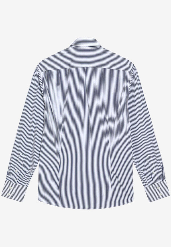 Brunello Cucinelli Striped Long-Sleeved Shirt Light Blue MY6241718CO/P_CUCIN-C015