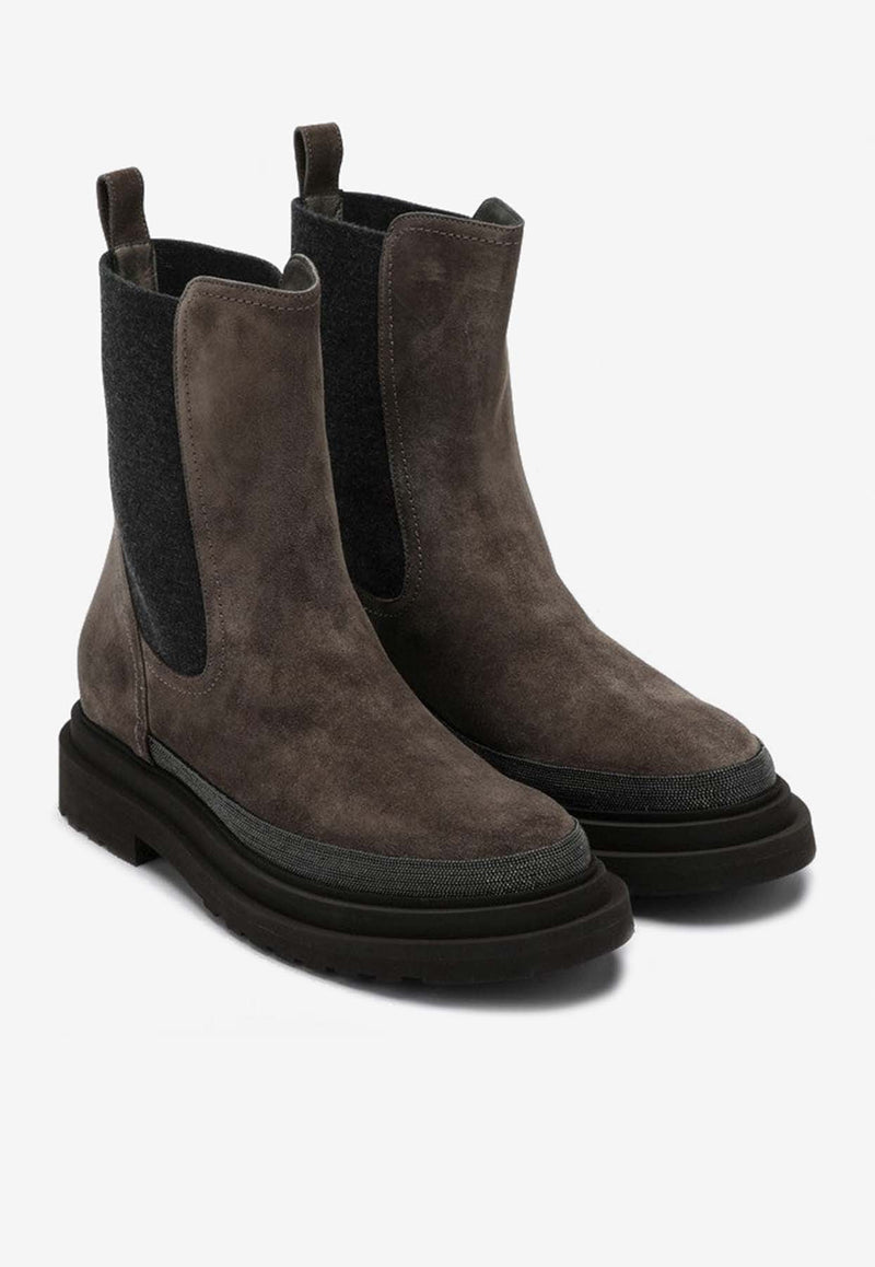 Brunello Cucinelli Suede Chelsea Boots Brown MZSFG2745LE/P_CUCIN-C8769