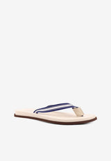 Brunello Cucinelli Striped Rubber Flip Flops Beige MZUNAVH328_CJR38