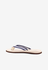 Brunello Cucinelli Striped Rubber Flip Flops Beige MZUNAVH328_CJR38