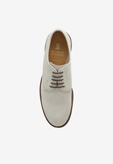 Brunello Cucinelli Classic Suede Derby Shoes Beige MZUNICK771LE/P_CUCIN-C8291