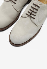 Brunello Cucinelli Classic Suede Derby Shoes Beige MZUNICK771LE/P_CUCIN-C8291