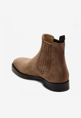 Brunello Cucinelli Suede Chelsea Boots Chestnut MZUPEAV715LE/P_CUCIN-C8831