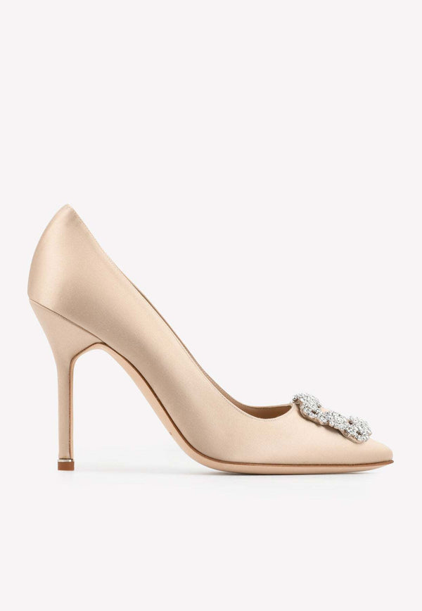 Hangisi 105 Satin Pumps with CLC Crystal Buckle