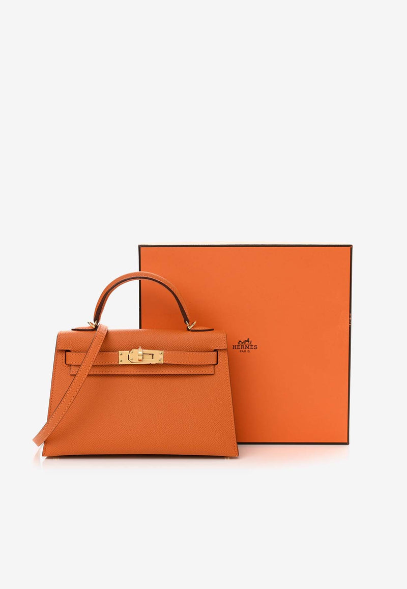 Hermès Mini Kelly 20 Sellier in Orange Epsom Leather with Gold Hardware