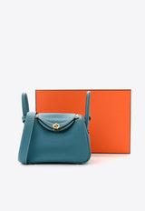 Hermès Mini Lindy 20 in New Bleu Jean Clemence with Gold Hardware