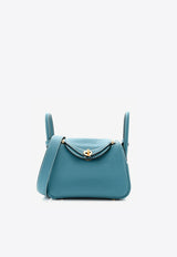 Hermès Mini Lindy 20 in New Bleu Jean Clemence with Gold Hardware