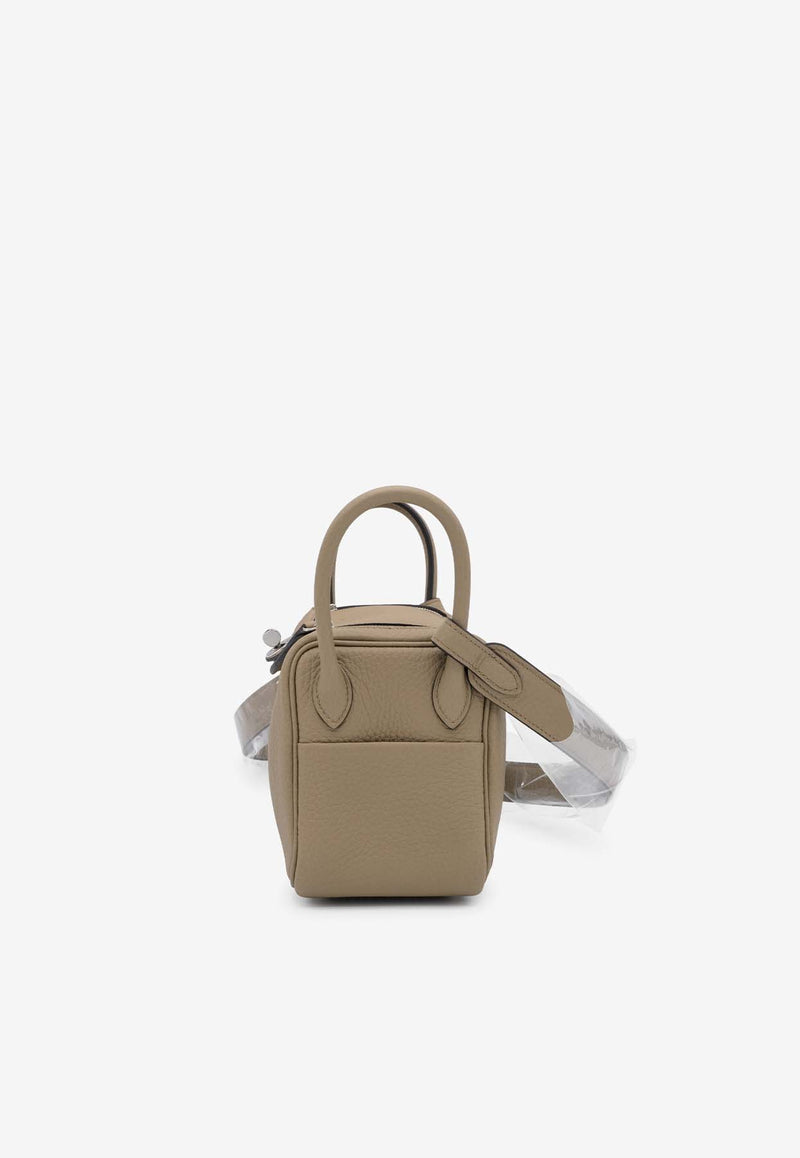 Hermès Mini Lindy 20 in Beige Marfa Clemence with Palladium Hardware