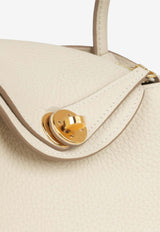 Hermès Mini Lindy 20 in Craie Clemence Leather with Gold Hardware