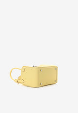 Hermès Mini Lindy 20 in Jaune Poussin Clemence Leather with Palladium Hardware