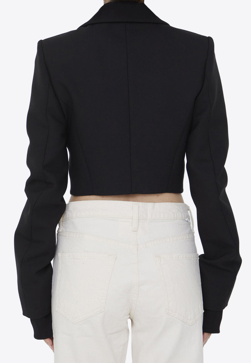 Off White Asymmetrical Cropped Jacket Black OWEF108S23-FAB001-1000