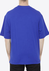 Off White Body Stitch Skate Embroidered T-shirt Blue OMAA120S23-JER020-6901