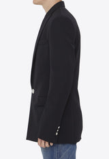 Balmain Single-Breasted Wool Blazer Black BH1SE035WC09--0PA