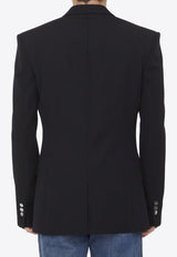 Balmain Single-Breasted Wool Blazer Black BH1SE035WC09--0PA