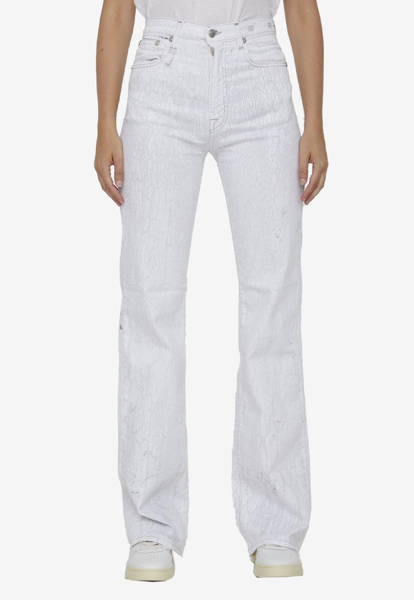 R13 Jane Crackled-Effect Jeans White R13W7020--D140A