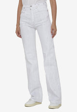 R13 Jane Crackled-Effect Jeans White R13W7020--D140A