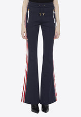 Balmain Drawstring Flared Pants Blue BF1OB110JG70--SJV