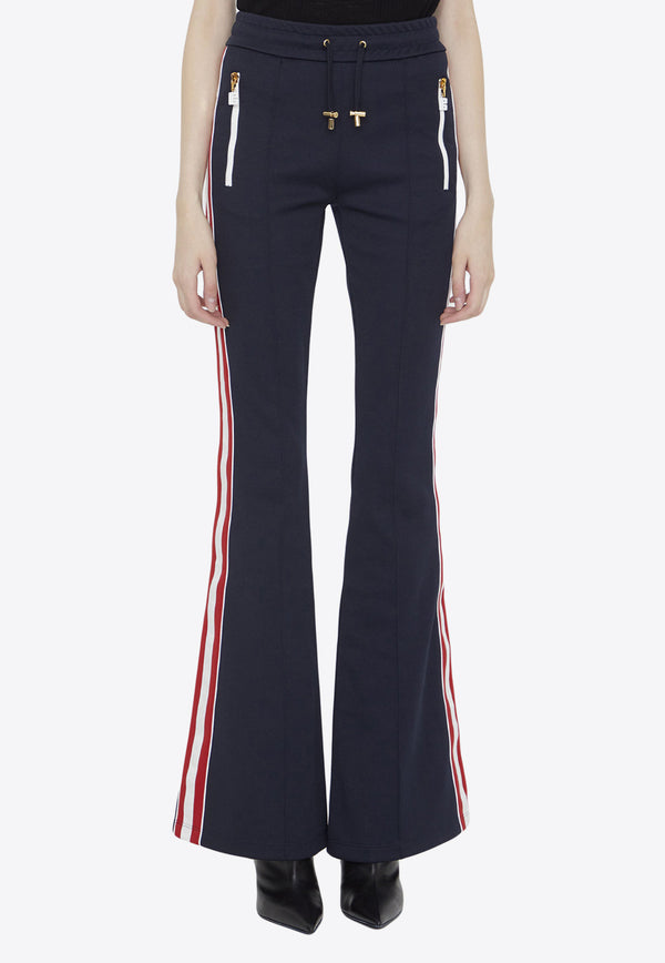 Balmain Drawstring Flared Pants Blue BF1OB110JG70--SJV