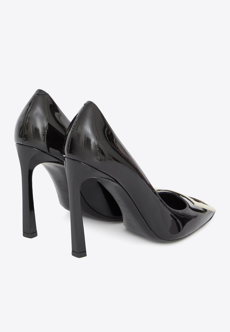 Roger Vivier Belle Vivier Trompette 100 Pumps in Patent Leather RVW40115280-D1P-B999 Black