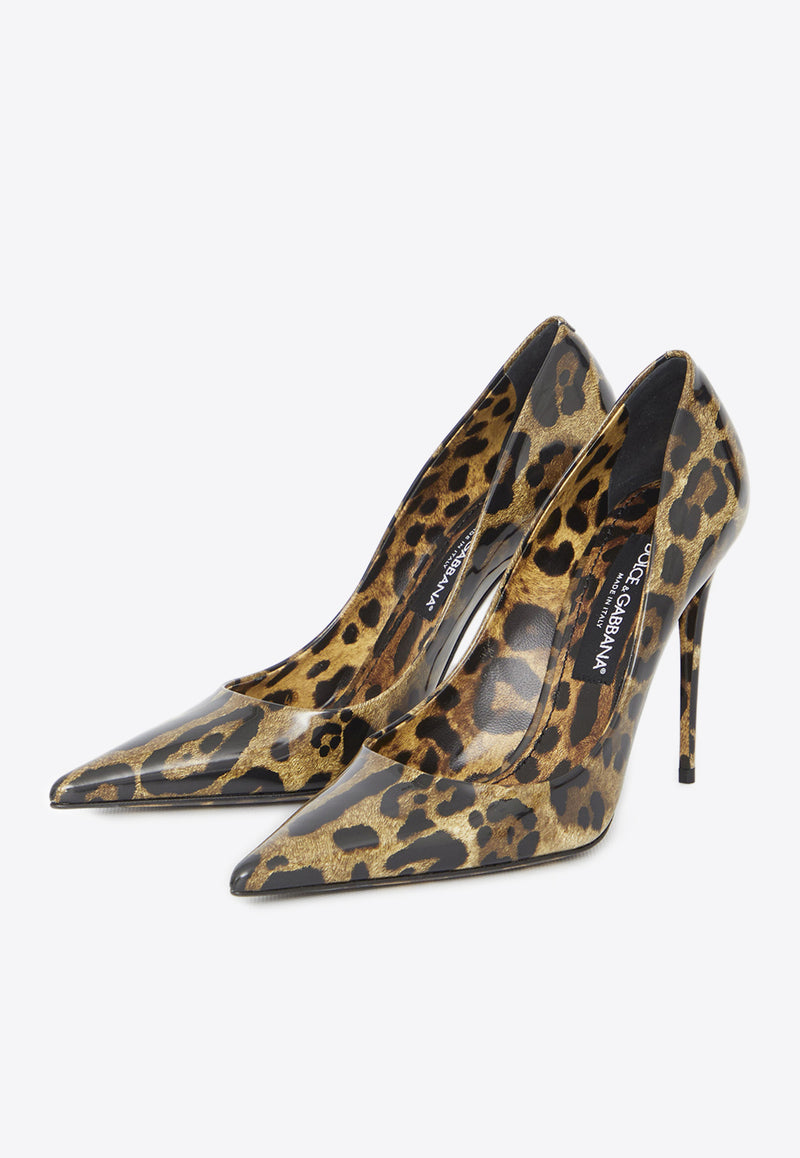 Dolce 
Gabbana Lollo 105 Leopard Print Pumps Brown CD1718-AM568-HA93M