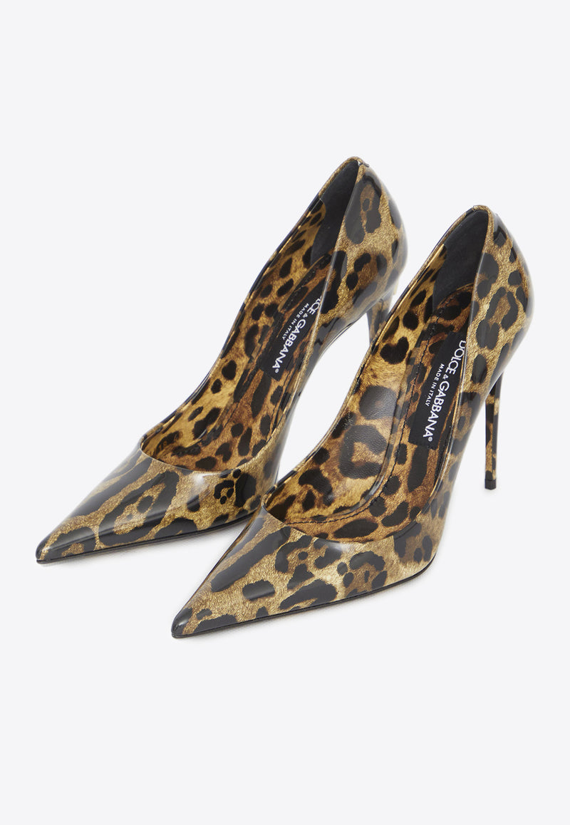 Dolce 
Gabbana Lollo 105 Leopard Print Pumps Brown CD1718-AM568-HA93M