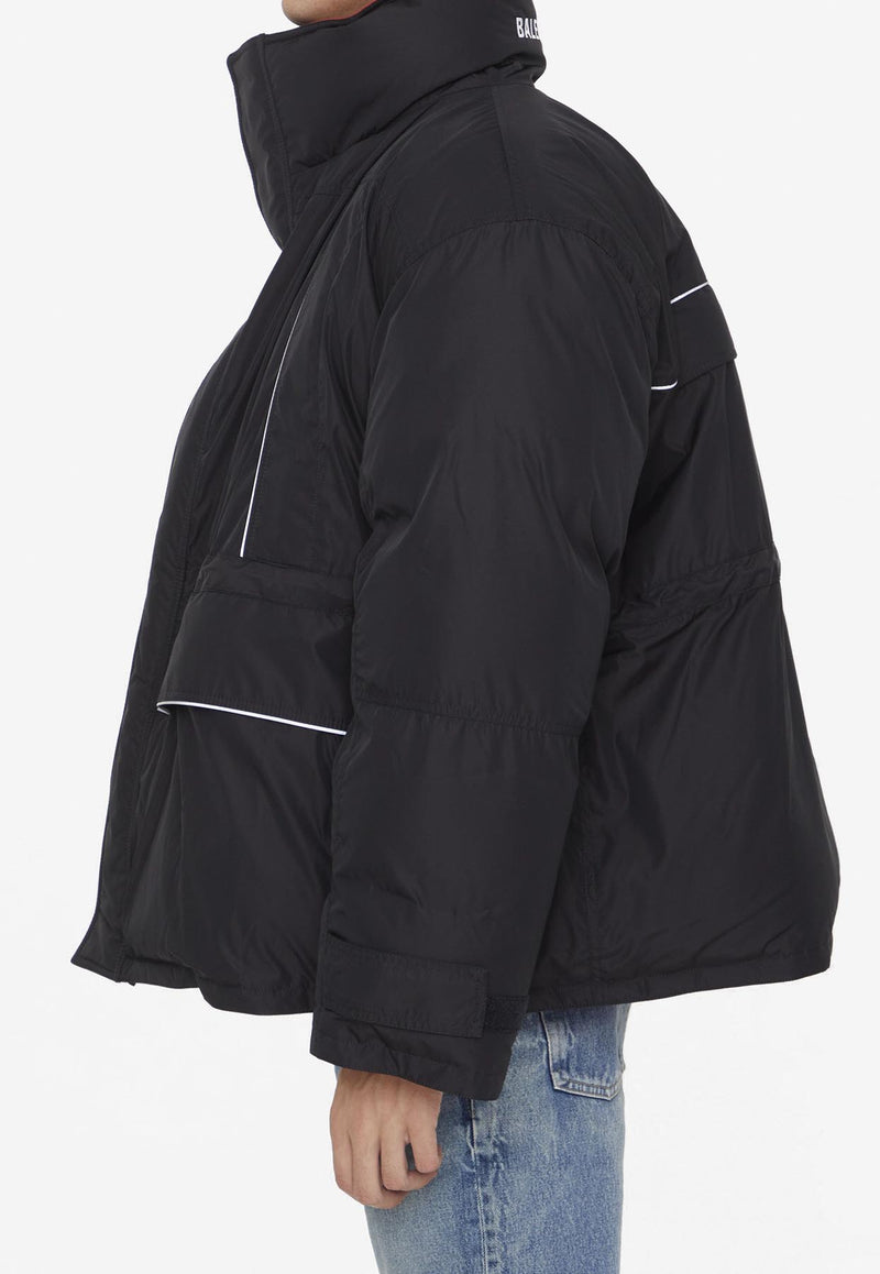 Balenciaga Logo Parka in Tech Fabric 751715-TNO19-1000 Black