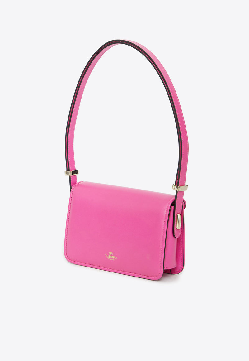 Valentino Small Letter Shoulder Bag in Calf Leather Pink 3W2B0M59-IAI-UWT