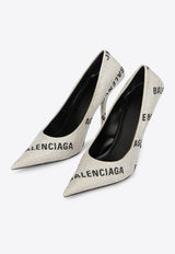 Balenciaga Square Knife 110 Crystal-Embellished Pumps Silver 719769-WBC52-8310