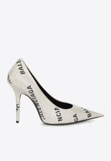 Balenciaga Square Knife 110 Crystal-Embellished Pumps Silver 719769-WBC52-8310