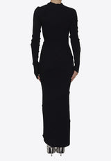 Balenciaga Spiral Maxi Rib Dress Black 751094-T5199-1000