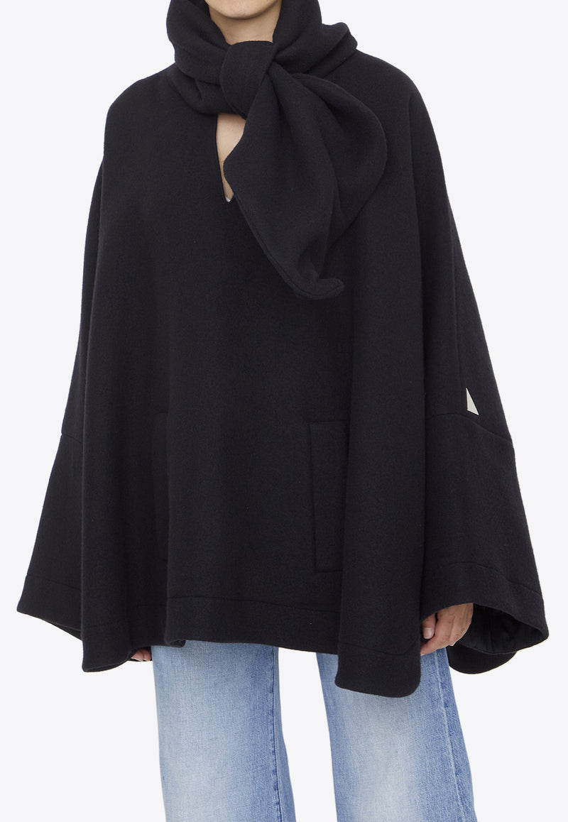 The Attico Oversized Ribbon Cape Black 237WCB26-W043-100