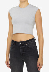 Alexander Wang Lurex Cropped Top Silver 4KC3231018--046