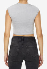 Alexander Wang Lurex Cropped Top Silver 4KC3231018--046