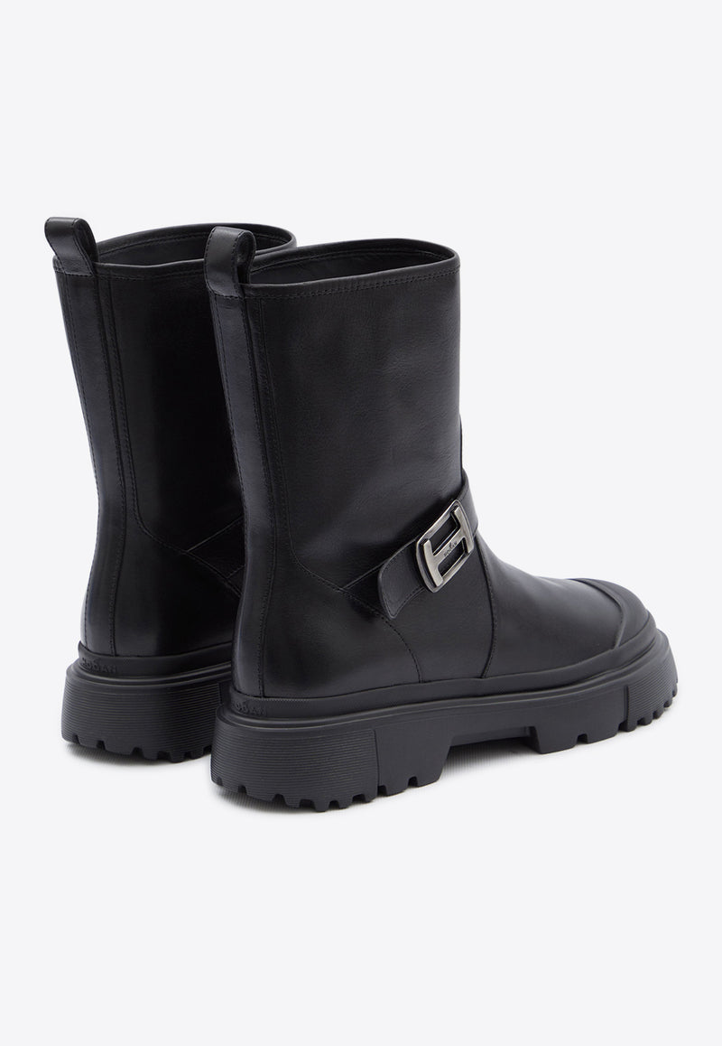 Hogan H619 Biker Boots in Leather HXW6190FC40-KXT-B999