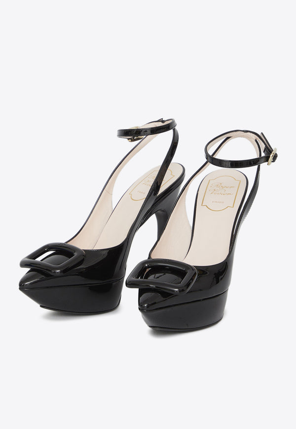 Roger Vivier 125 Choc Buckle Pumps in Patent Leather RVW70535740-D1P-B999 Black