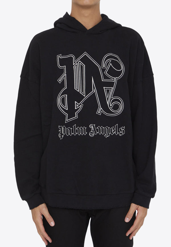 Palm Angels Maxi Monogram Hooded Sweatshirt Black PMBB126E23-FLE001-1003