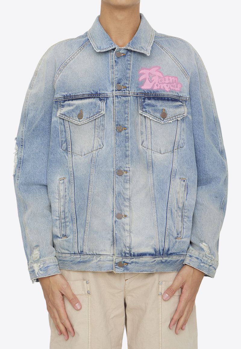 Palm Angels Spray Hunter Denim Jacket Denim PMYE038E23-DEN001-4032