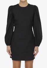 GANNI Long-Sleeved Mini Dress F7916--099 Black