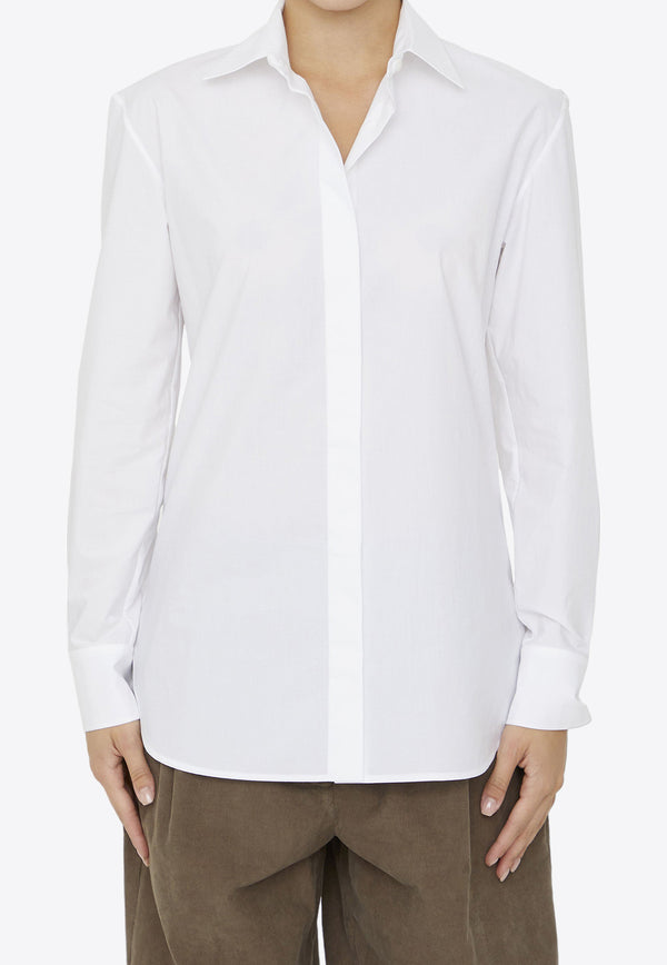 The Row Derica Long-Sleeved Shirt White 7307-W2567-WHT