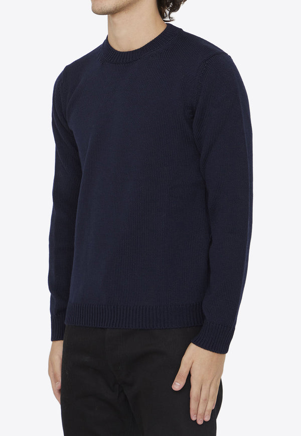 Roberto Collina Merino Wool Knitted Sweater Navy RP02001-02-10