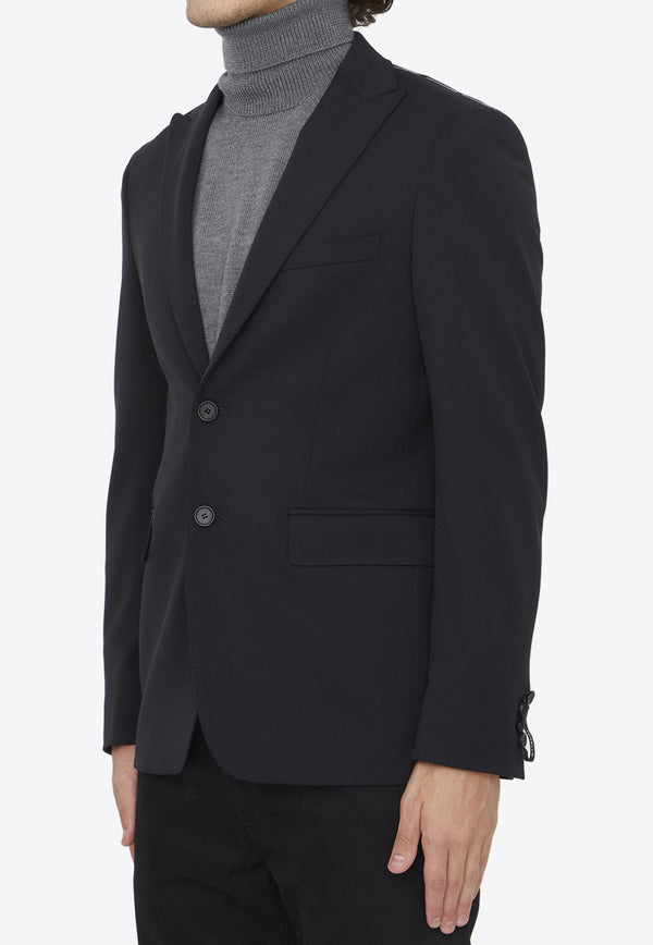 Tonello Single-Breasted Wool Blazer Black 01G782Z-7421-990