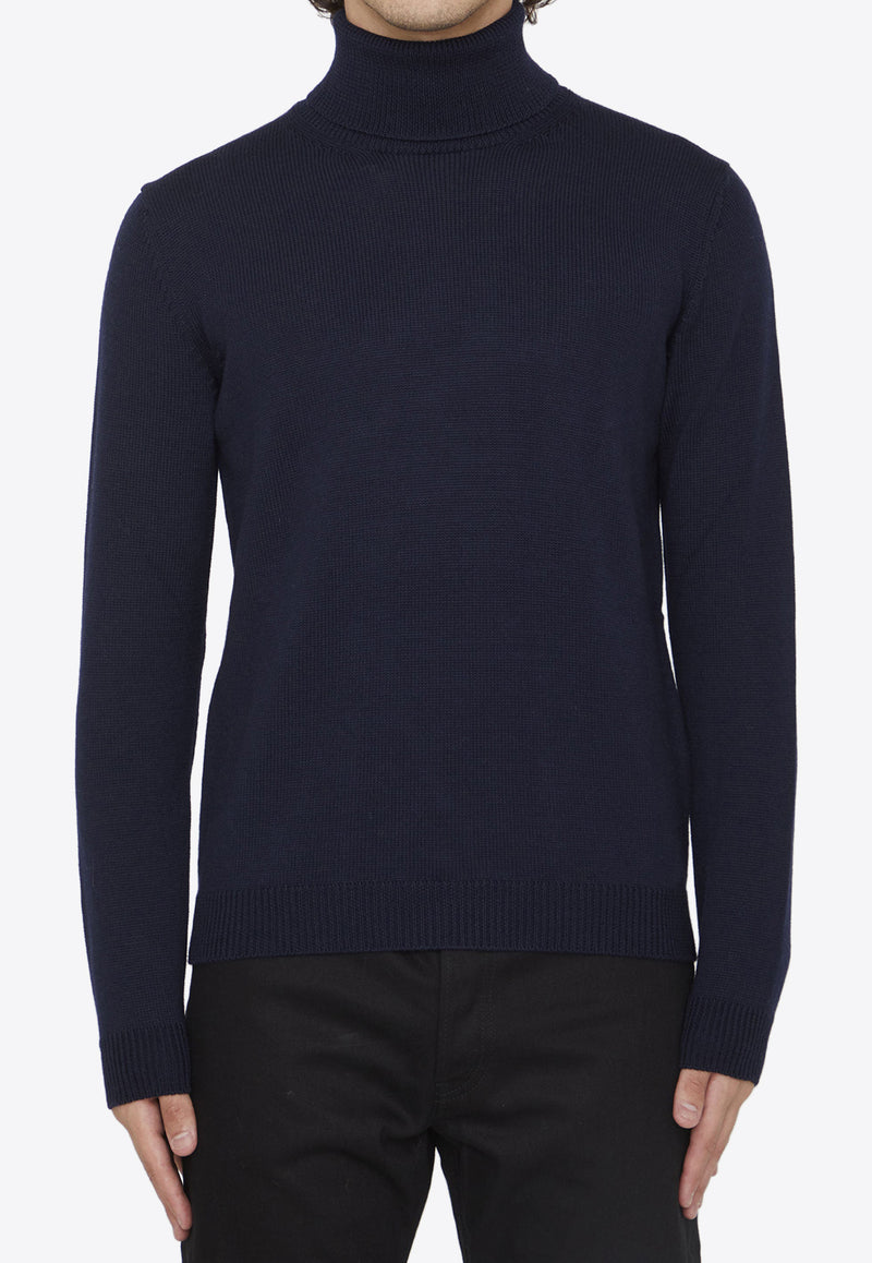 Roberto Collina Merino Wool Turtleneck Sweater Navy RP02203-02-10