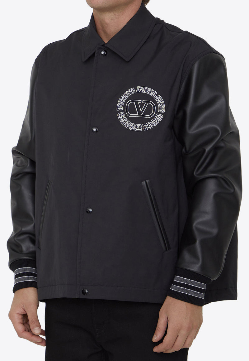 Valentino Logo Patch Varsity Padded Jacket 3V3CIN05-9F9-0NO