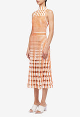 Simkhai Nash Cut-Out Knit Midi Dresses Orange